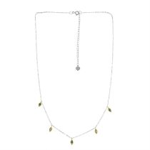 18ct gold emerald & diamond fringe necklace