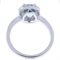 Aquamarine & diamond ring