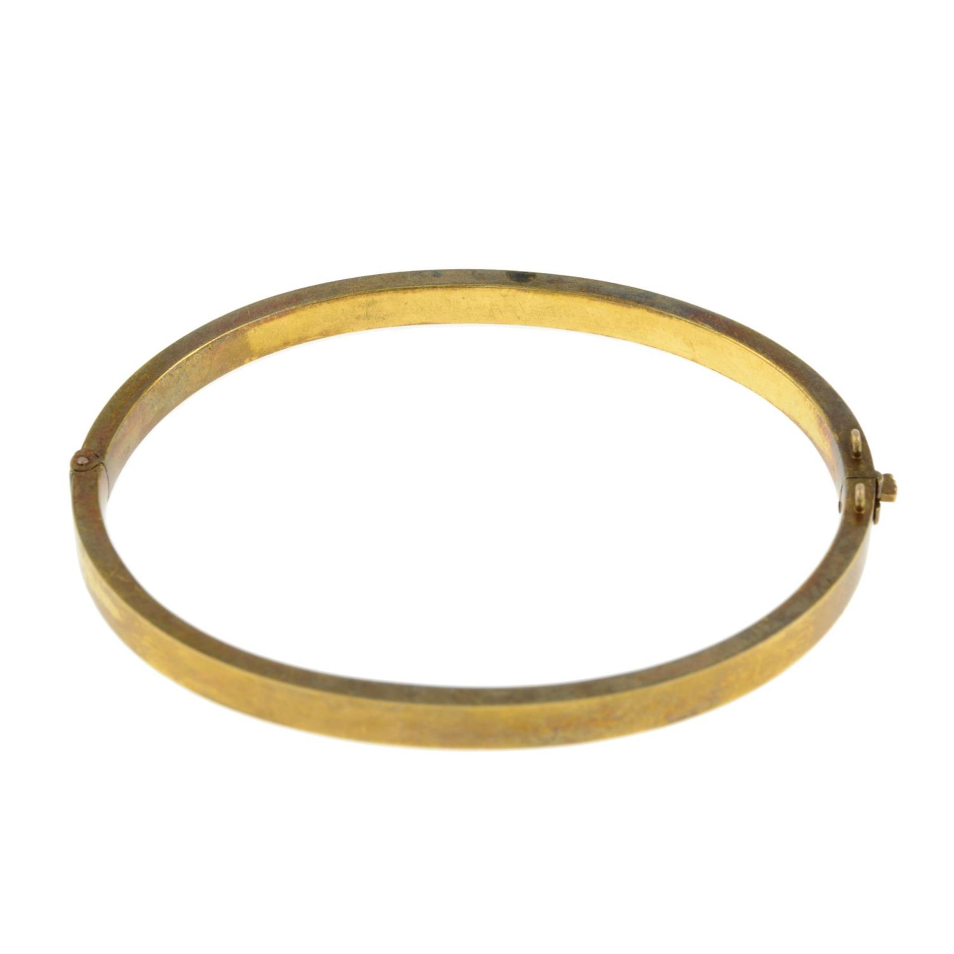 Late Victorian 15ct gold hinged bangle - Image 2 of 2