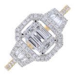18ct gold vari-cut diamond dress ring
