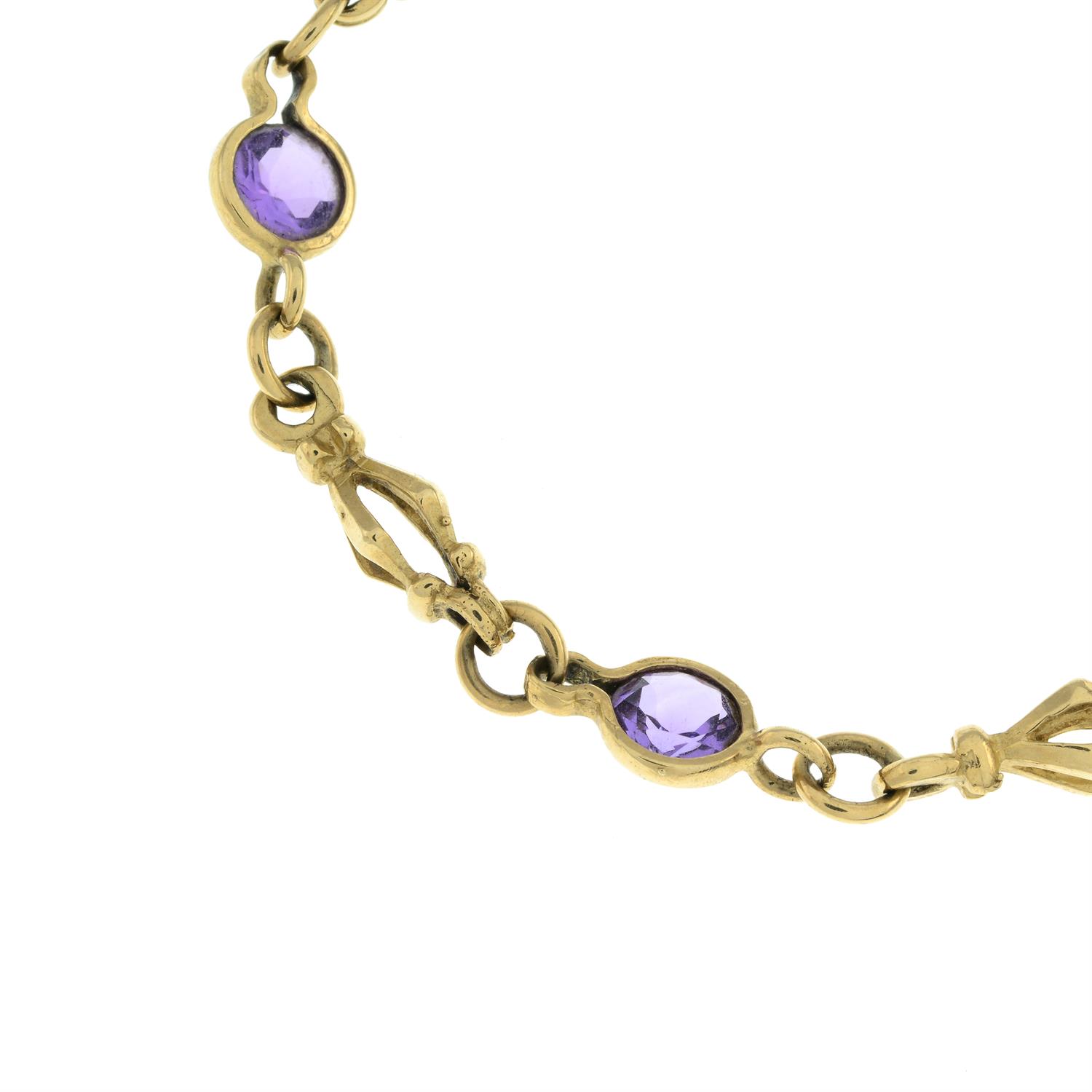 9ct gold amethyst bracelet - Image 2 of 2