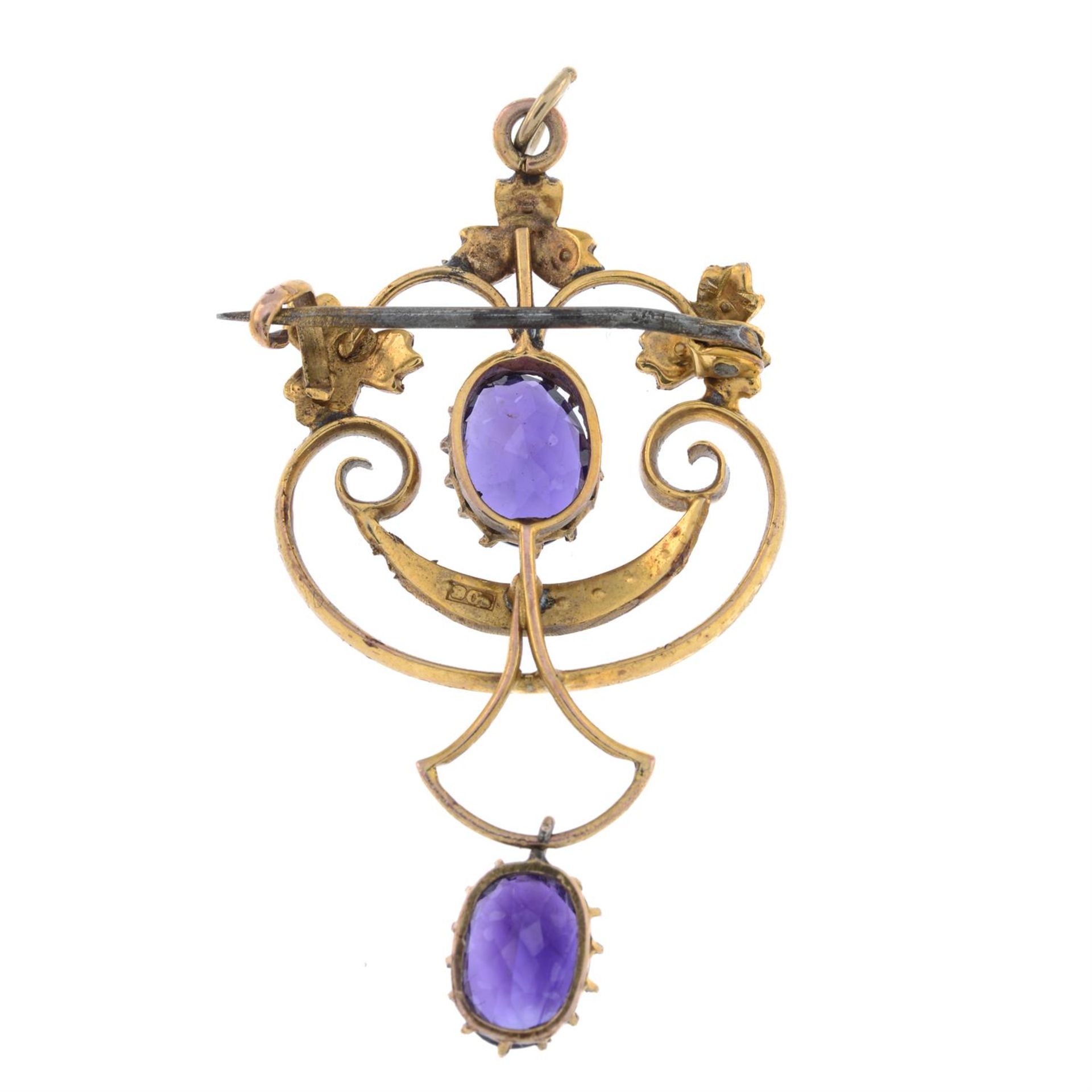 Early 20th century gold gem pendant - Image 2 of 2
