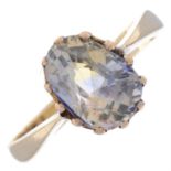 Bi-colour sapphire single-stone ring