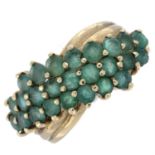 9ct gold emerald cluster dress ring