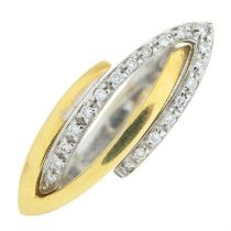 18ct bi-colour gold diamond openwork ring