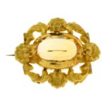 19th century gold citrine brooch