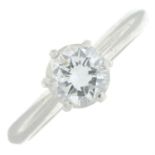 Diamond single-stone ring.