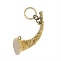 Early 20th century gold horn charm