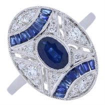 18ct gold sapphire & diamond dress ring.