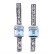 Aquamarine & diamond earrings