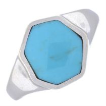 9ct gold turquoise single-stone ring