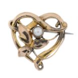 Early 20th century split pearl brooch