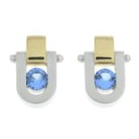 9ct gold blue gem stud earrings