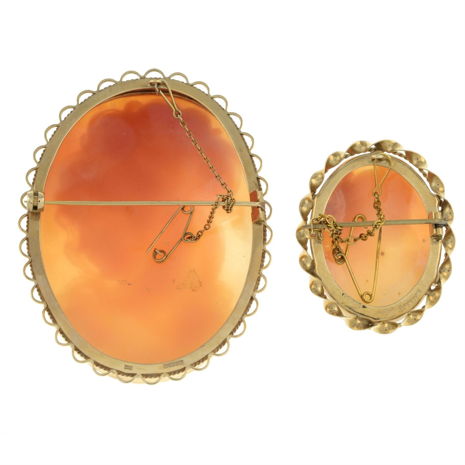 Two 9ct gold cameo brooches - Image 2 of 2