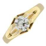 18ct gold diamond single-stone ring