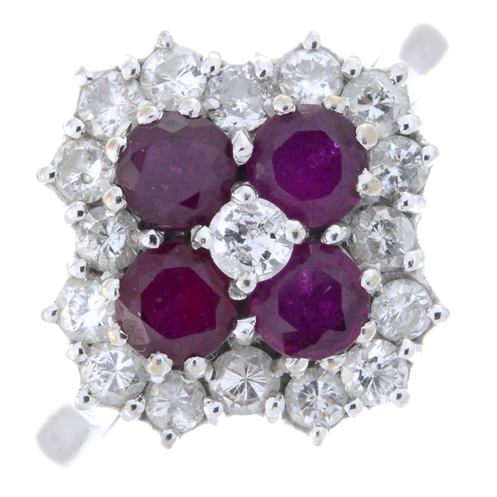 Ruby & diamond cluster ring.
