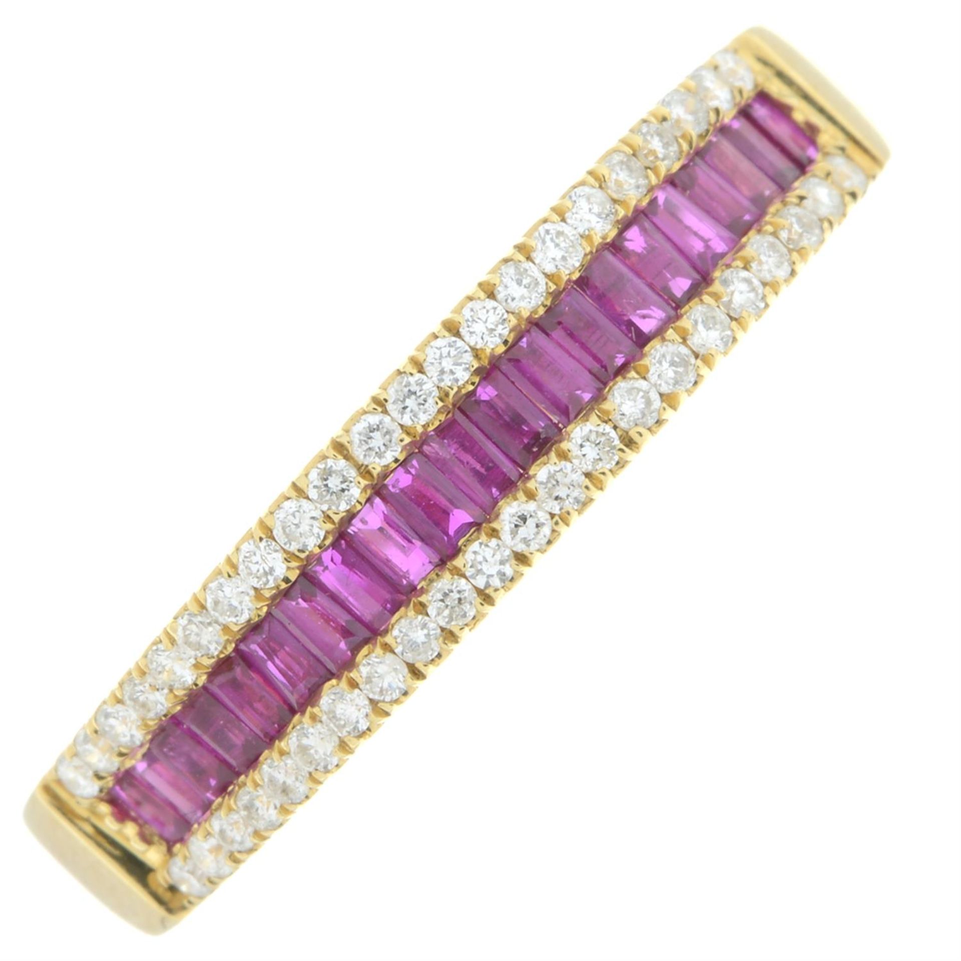 18ct gold ruby & diamond band ring