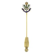 9ct gold enamel regimental stick pin