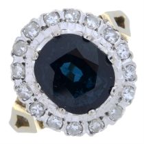 18ct gold sapphire & diamond cluster ring