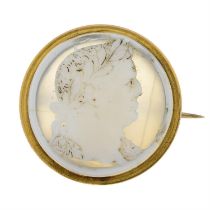 19th century agate cameo brooch, depicting Nero