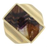 9ct gold blue john signet ring