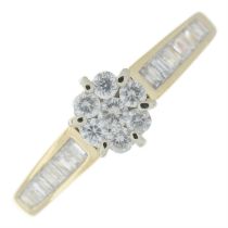 9ct gold diamond cluster ring