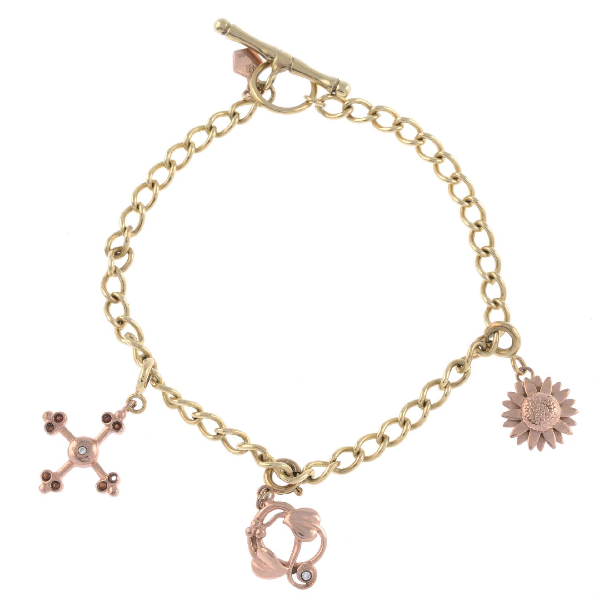 9ct gold charm bracelet, Clogau