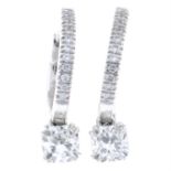 Platinum diamond hoop earrings