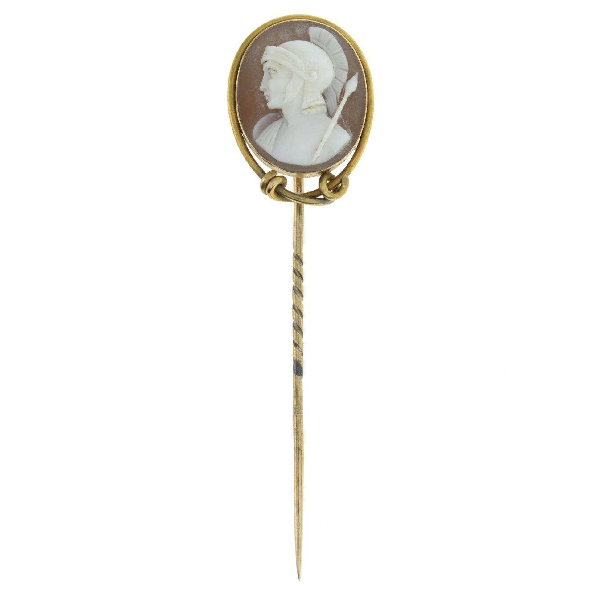 Late 19th century shell cameo stickpin