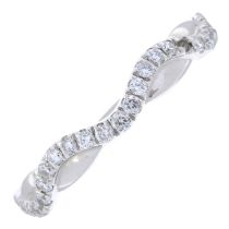 9ct gold pave-set diamond band ring