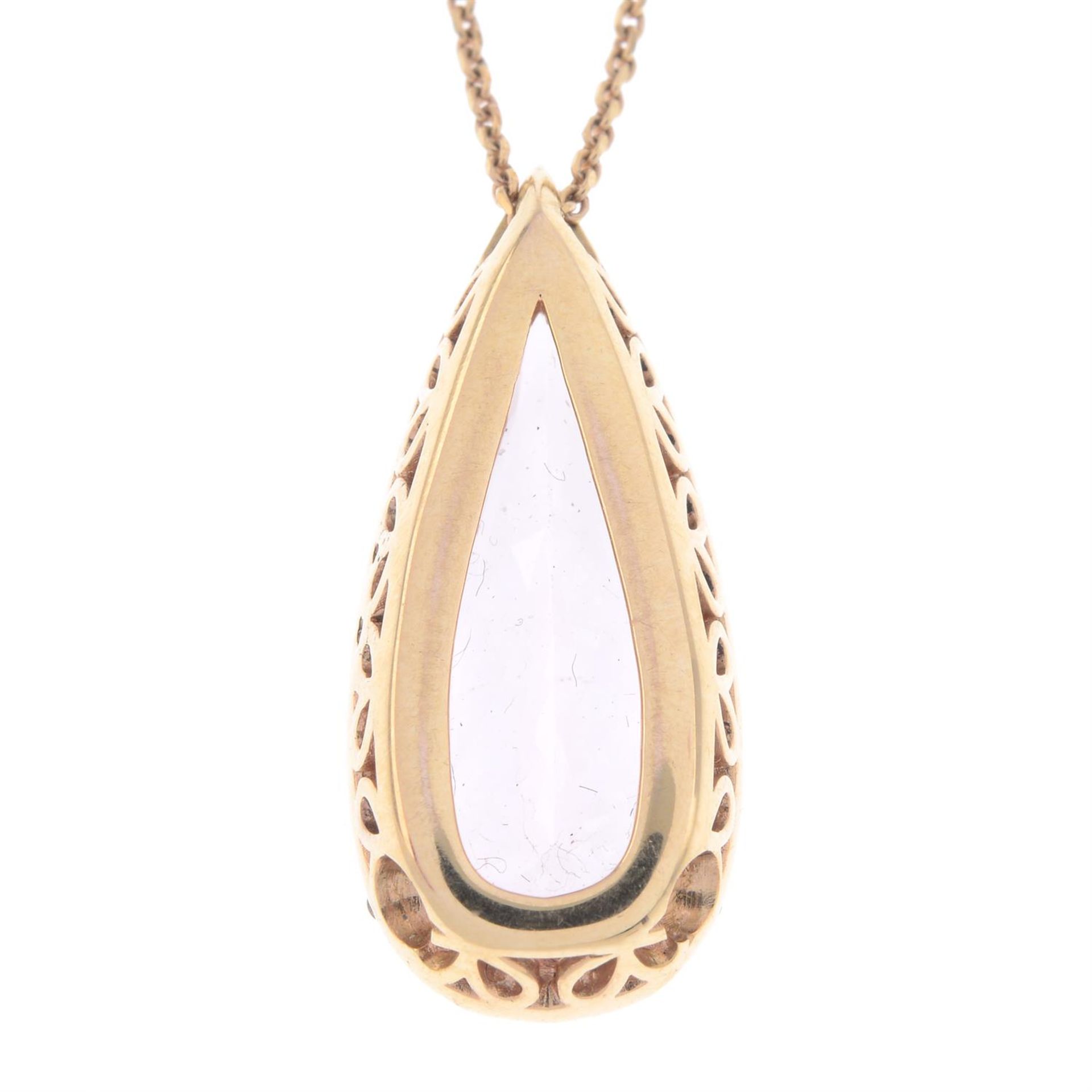 Morganite & diamond pendant, 18ct gold chain - Image 4 of 5