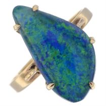 Opal triplet single-stone ring