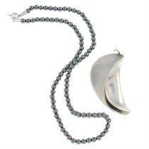 Hematite necklace & a pendant, Georg Jensen