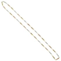 Tri-colour 9ct gold necklace