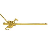 Early 20th century 9ct gold hunting brooch