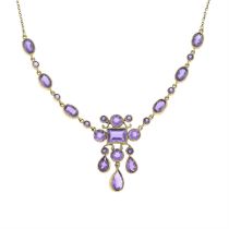 9ct gold amethyst necklace
