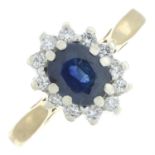 18ct gold sapphire & diamond cluster ring