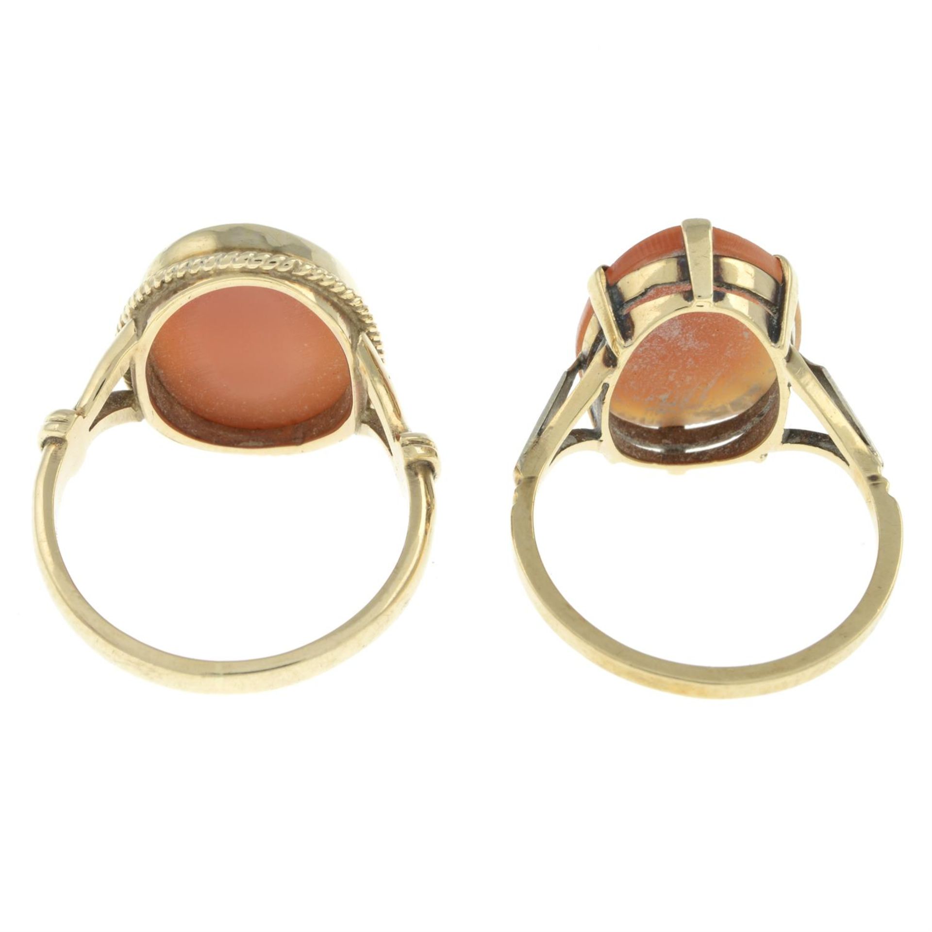 Two mid 20th century cameo rings - Image 2 of 2