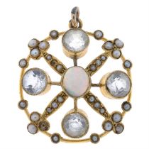 Early 20th century opal & gem pendant, AF