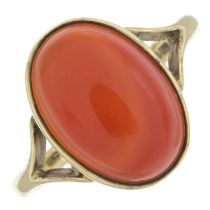 9ct gold carnelian cabochon single-stone ring