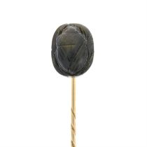 Victorian gold labradorite scarab stickpin