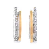 18ct bi-colour gold diamond hoop earrings