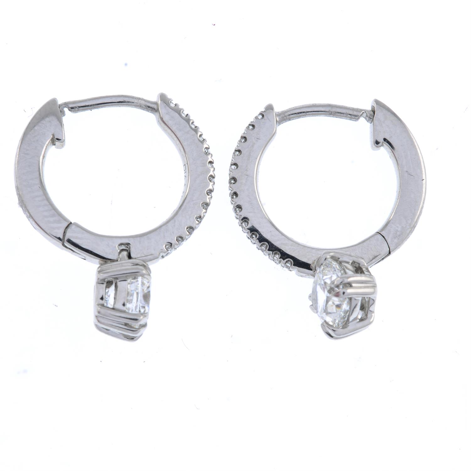 Platinum diamond hoop earrings - Image 2 of 3