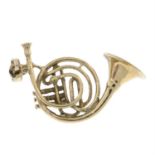 9ct gold French horn pendant