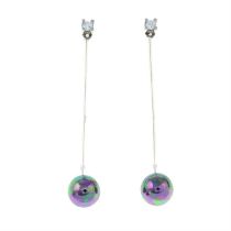 Cubic zirconia and imitation pearl drop earrings