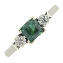 Green paste & diamond ring