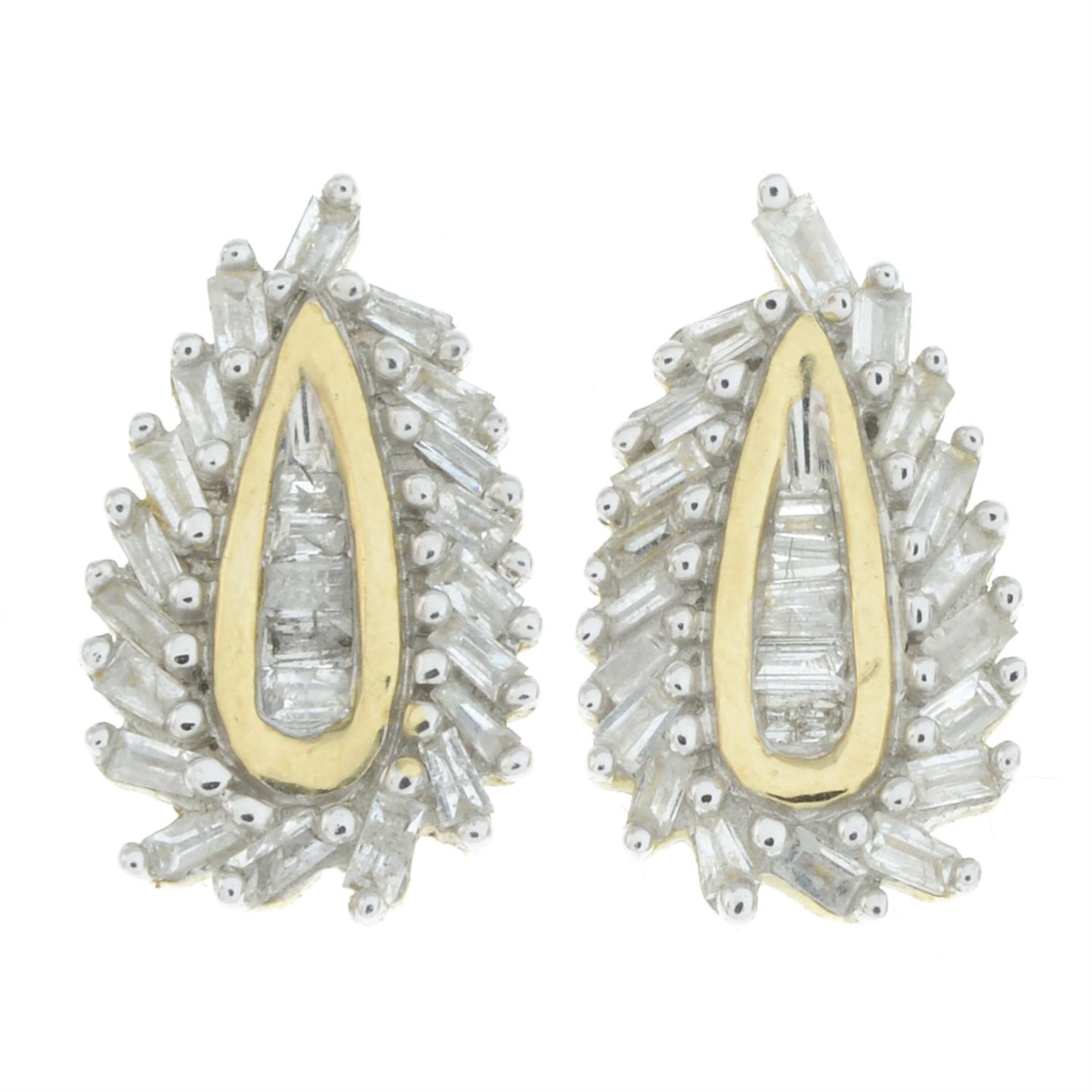 10ct gold diamond cluster stud earrings