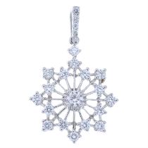 18ct gold diamond snowflake pendant / charm