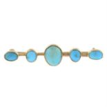 Early 20th century turquoise bar brooch