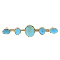 Early 20th century turquoise bar brooch